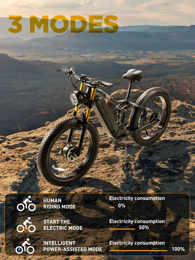 Electric Mountain Bike BURCHDA HC26 Dual Motor Version US Warehouse Stock Free Shipping 48V 30Ah Long Range Motor Bicycle