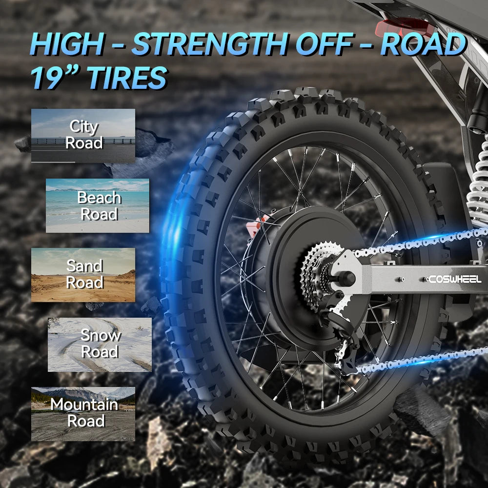 SLDBK R19 Electric Bike High Power 6000W Adult Electric Motorcycle 72V40Ah Battery Off-Road E-bike Use 85kmh Mountain Dirt EBike