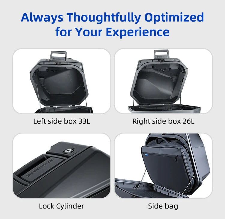 Suitable for Honda Forza 750, motorcycle side cases, quick-release & quick-install, OEM mold, no-drill & damage-free installatio