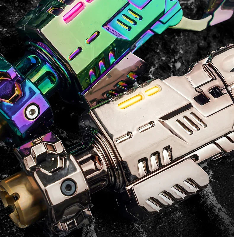 Shell-Ejecting Alloy Toy Pistol Set Stress Relief Fidget Sensory Toy Mini Finger Spinning Top EDC Desk Gadget Gift for Teen Boys