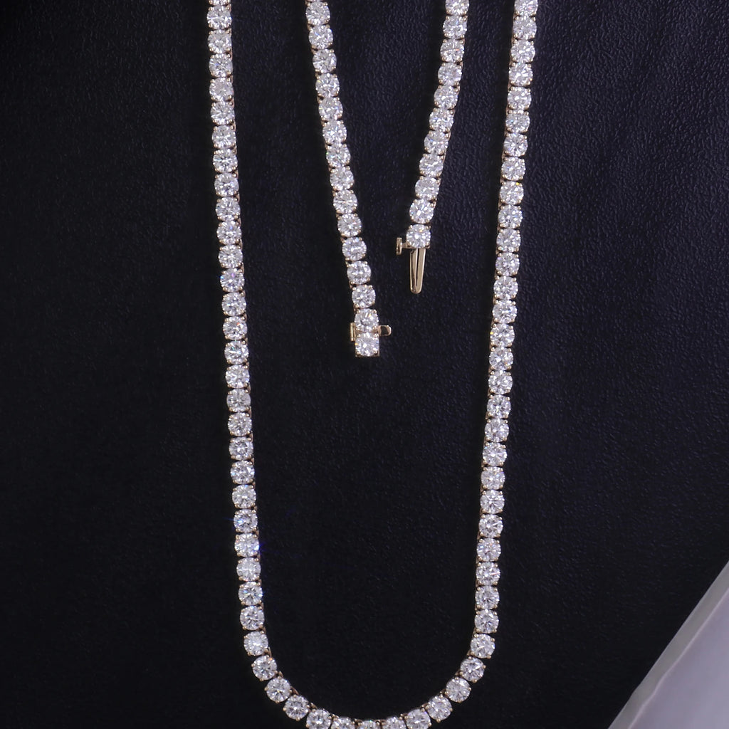 Provence Tennis Necklace 16In Yellow Gold 4.0mm DEF/VS Lab Diamonds for Women Men party Fine Jewelry hip hop Necklace Custom