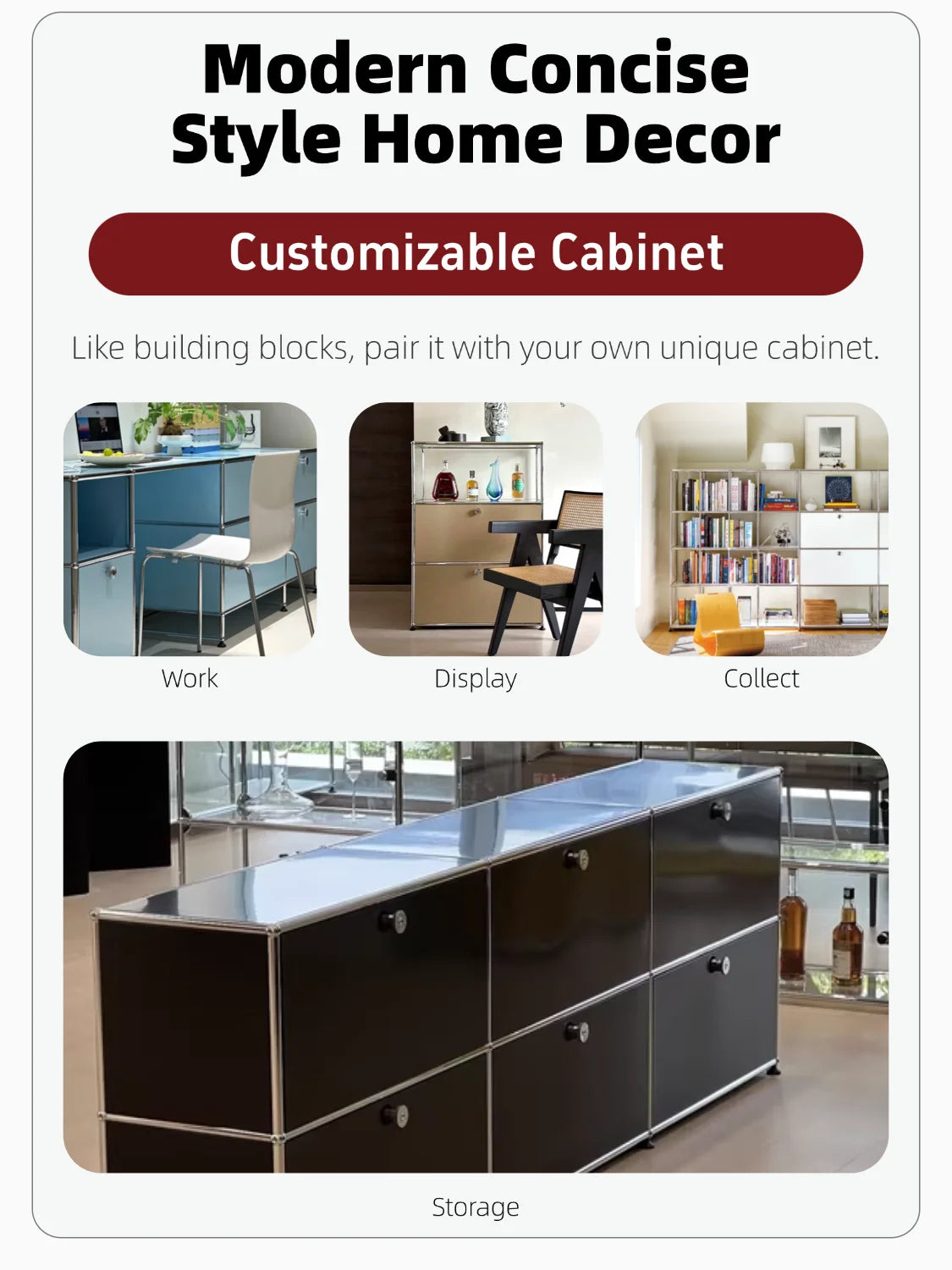 Hot-Seller | Minimalist Steel Storage Side Cabinet｜Slim Profile Flip Door Unit for Hallway | Flip-Top Cabinet for Living Room