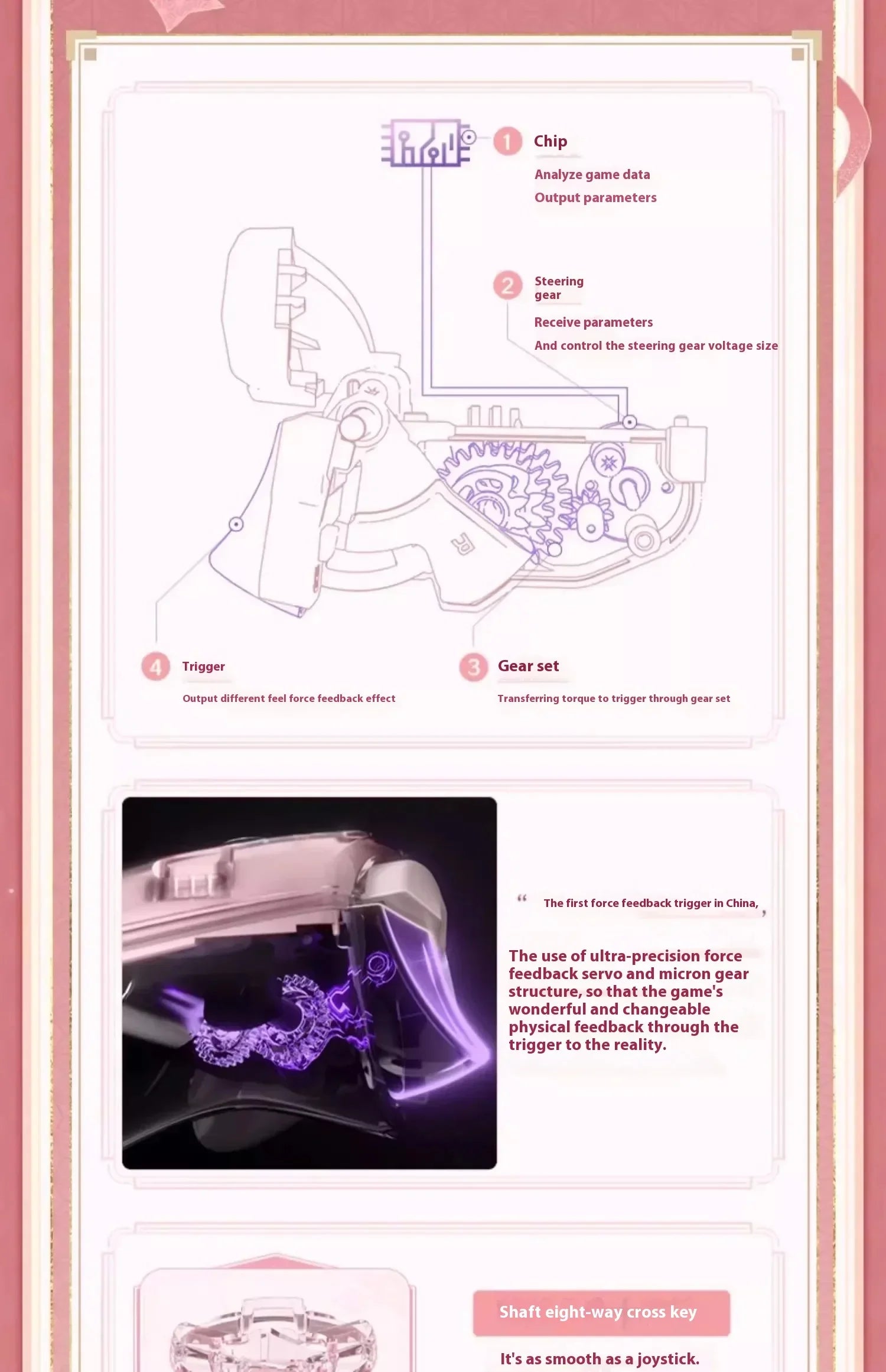 Genshin Impact Yae Miko Controller Handle Gamepads APEX4 Wireless Wired Pink Gaming Controller Handle For PC Gamer Girl Gift