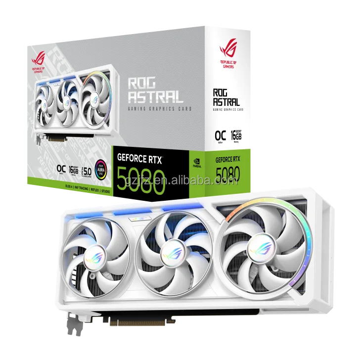 2025 New ROG Astral RTX 5080 16GB GDDR7 WHITE OC Gaming Graphics Card GPU RTX 5080 AI Computing Video Cards for Gaming PC