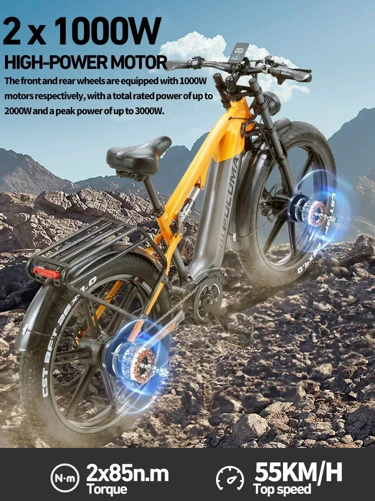 PULUMA PH003 Electric Bicycle Peak Power 48V3000W motor 20ah battery Electric bike 26*4.0 inch Fat tire mountain off-road E-bike