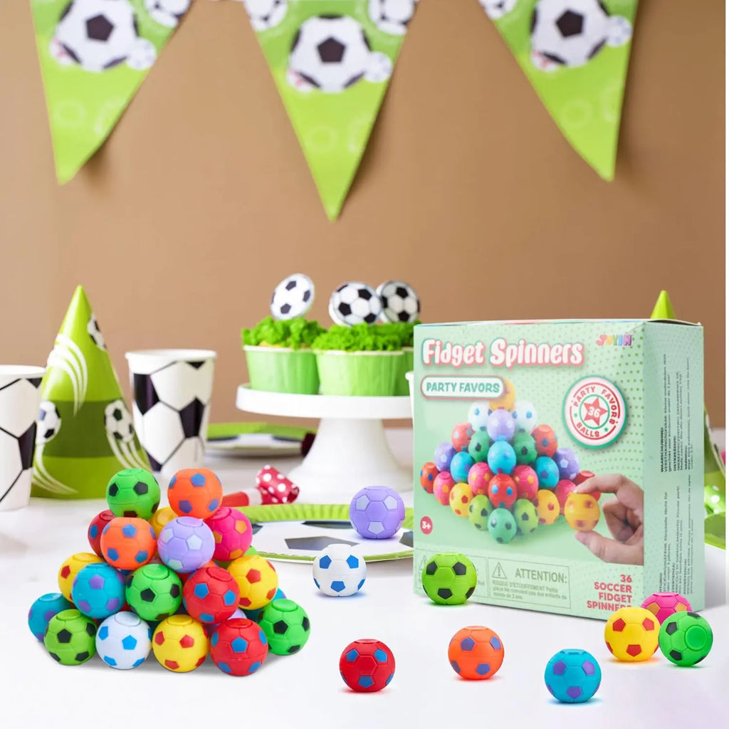 JOYFY 36 Pack Soccer Fidget Spinners Soccer Party Favors Fidget Toys Bulk Goodie Bag Stuffers for Kids Birthday Chirstmas Party