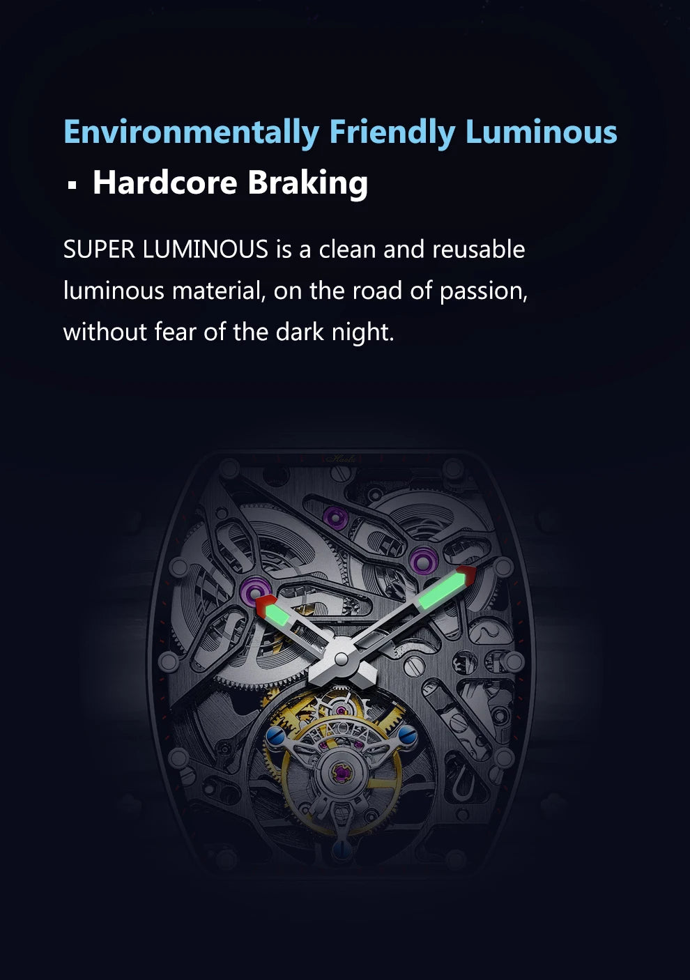 Haofa Automatic Tourbillon Watch Men Carbon Fiber Hollow Movement Luminous Sapphire Crystal Mechanical Man Watches Luxury 1901-1