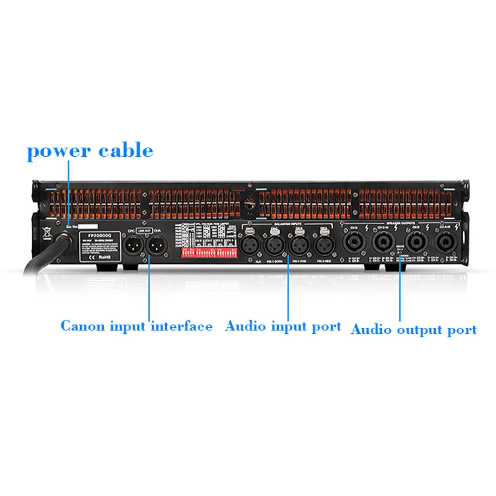 Original brand LOGO FP10000Q Professional Digital Power Amplifier 1x1350W 8OHM High Power Subwoofer Amplifier Line Array Speaker