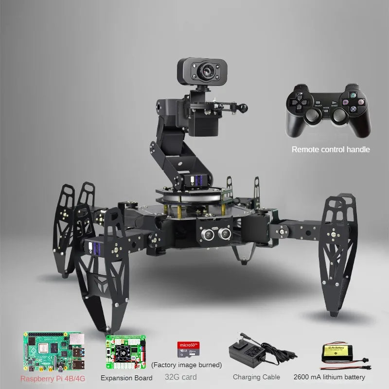 Multi Legged Transport Robot Quadruped Bionic Spider Ai Vision Intelligent Programming Learning Kit Sets Lithium