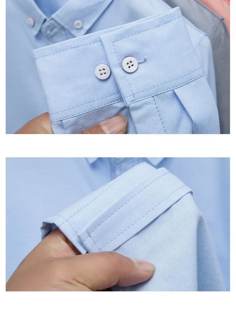 Light luxury fashion men's long sleeve shirt brand cartoon embroidery high-quality business casual solid color golf lapel top