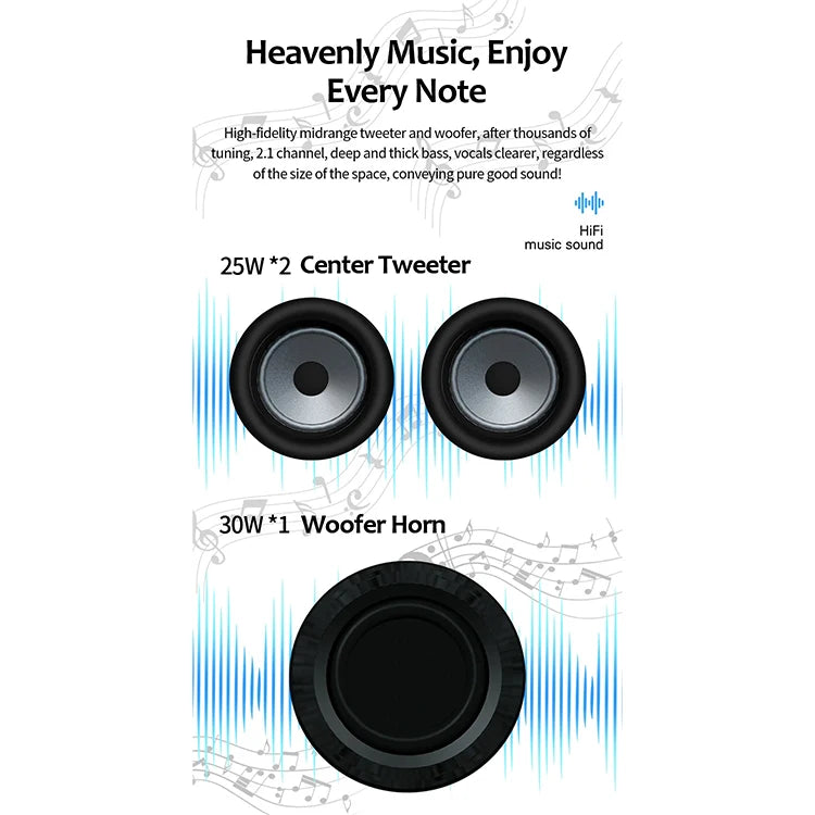 Professional Karaoke Experience Mini USB Speaker Indoor Subwoofer With 19.5 Transparent LCD Display LED & LCD TVs Genre Speaker
