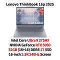 ThinkBook 16p 2025 Laptop Intel Core Ultra 9 275HX GeForce RTX 5060/5070 32GB (16+16)DDR5 1TB SSD 16" 3.2K/2.5K IPS LCD Screen