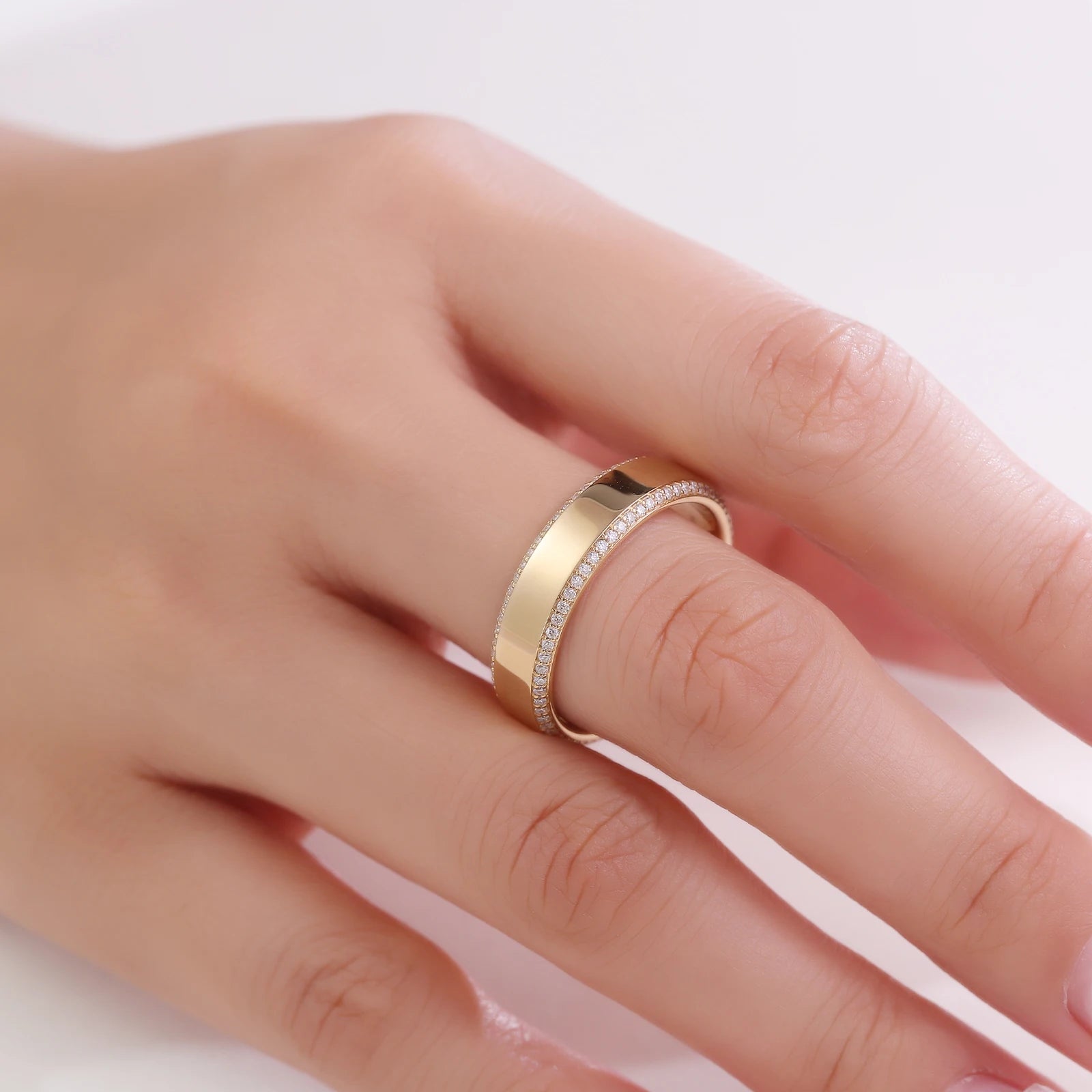 Provence Luxury Wedding Ring for Men 18kGold DEF/VS Lab Diamonds full band Eternity Ring cocktail ring Personalized Custom