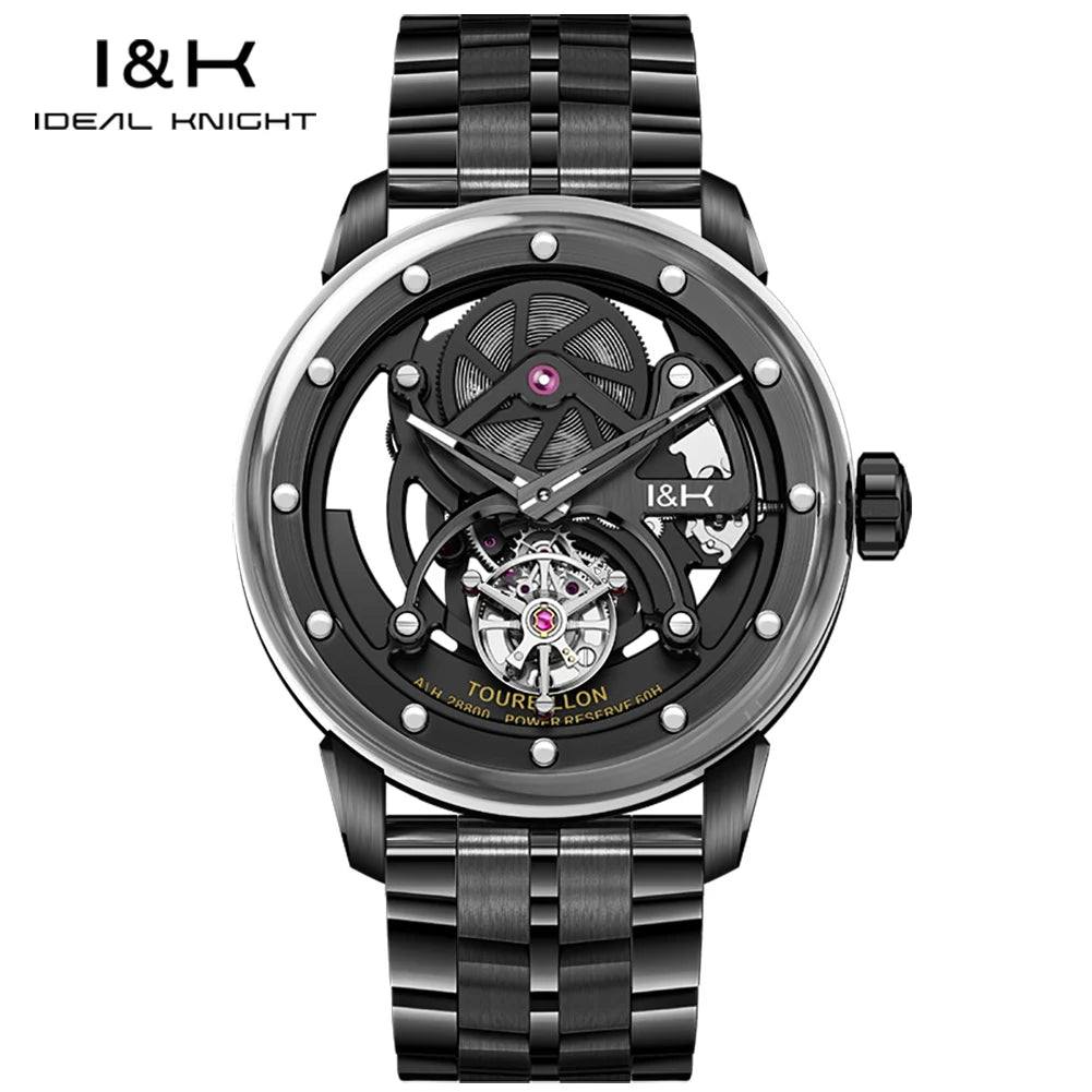IDEAL KNIGHT 6809 Men Tourbillon Watch Luxury Original Brand Hollow Men Fully Automatic Mechanical Watch Trend Limited Edition