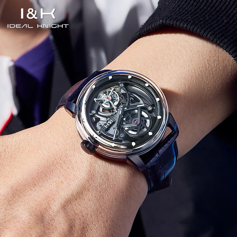 IDEAL KNIGHT 6809 Real Tourbillon Watches for Men High-end Luxury Transparant Hollowed Fully Automatic Mechanical Wristwatch New