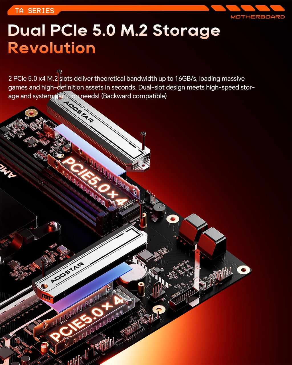 Aoostar TA95X3D MoDT Motherboard R9 9955HX3D  144MB 3D V-Cache PCIe 5.0 M-ATX Gaming Mainboard