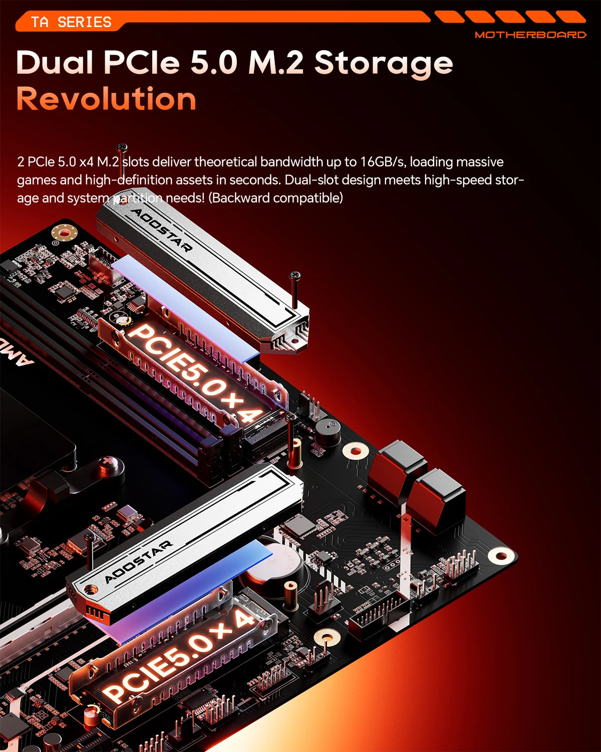 Aoostar TA95X3D MoDT Motherboard R9 9955HX3D  144MB 3D V-Cache PCIe 5.0 M-ATX Gaming Mainboard