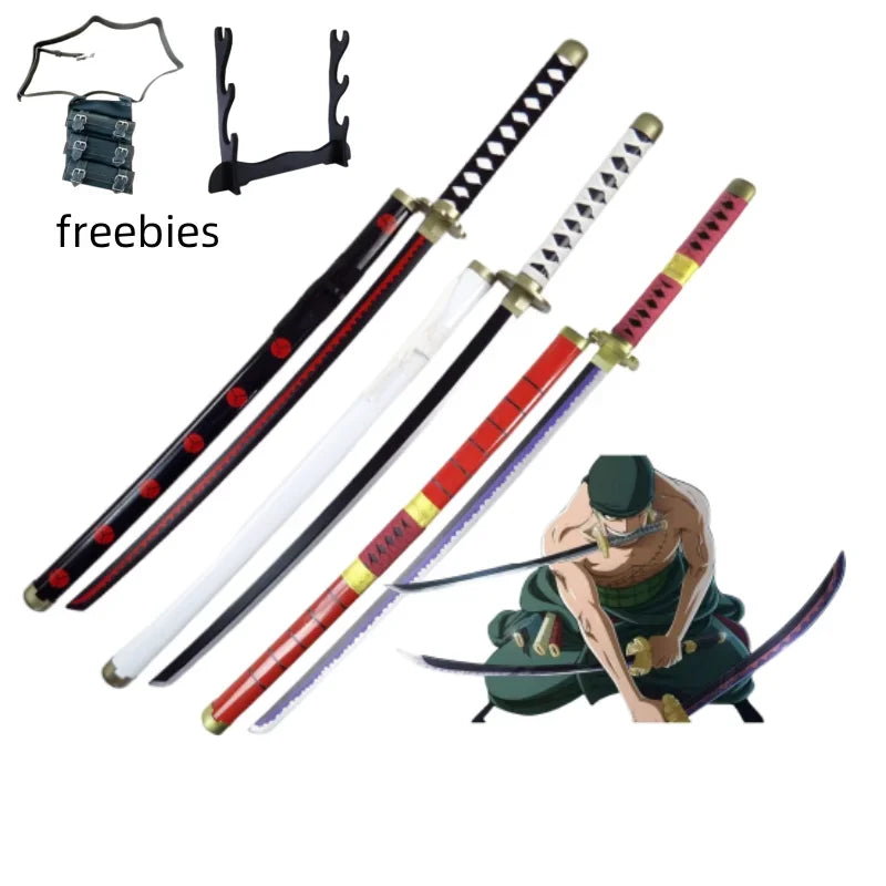 40incn Roronoa Zoro Katana Ninja Knife Sword Anime Cosplay Costume Zoro Real Size Japanese Katana Original Samurai Sabre Gift
