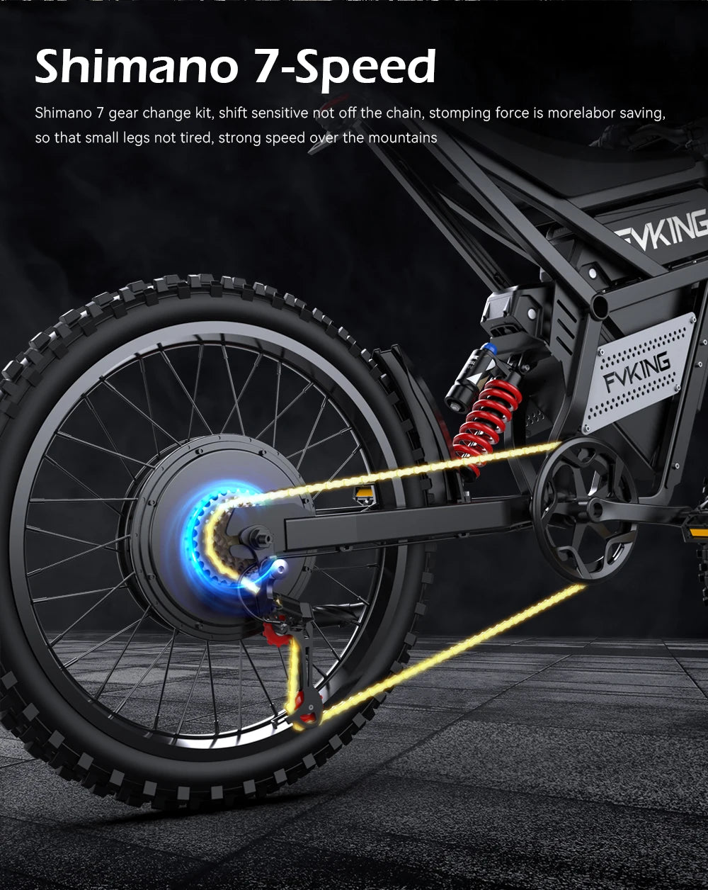 FVKING E6-UItra 25 Inch Off-Road Electric Bicycle 60V 30AH 3000W Motor Peak Power 6000W Top Speed 80KM/H Adult E-Bike
