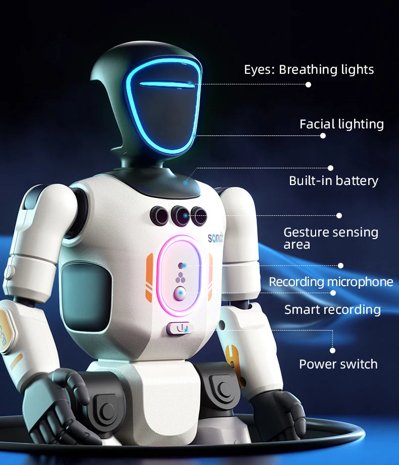 Smart Programming Humanoid Gesture Sensing Remote Control Robot 2.4G Joint Mobility Breathing Light Recording Function RC Robot