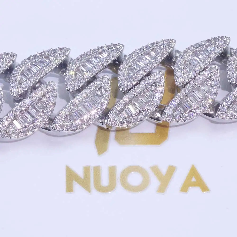 Fine Style 20mm 3 Row 925 Solid Silver Heavy Moissanite Necklace Iced Out Hip Hop Jewelry VVS Best Quality Cuban Link Chain