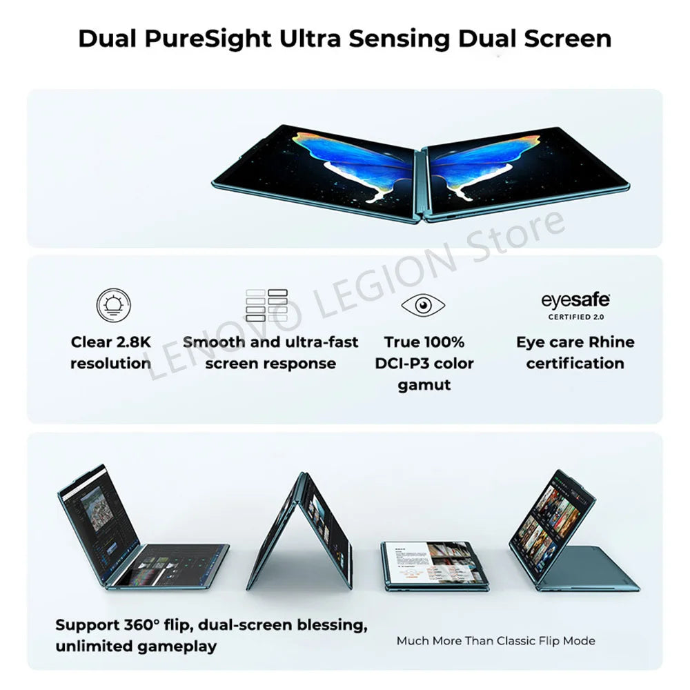 Lenovo YOGA Book 9i Laptop 13th Generation Core i7-1355U 16G 1T Intel Evo Platform 13.3-Inch 2.8K OLED Dual-screen Notebook