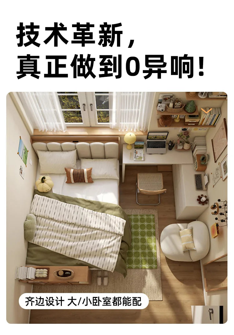 Elegant Headboard Bed Frame Double Wood Simple King Queen Bed Frame Nightstands Modern Cama Moderno Lujo Bedroom Furniture