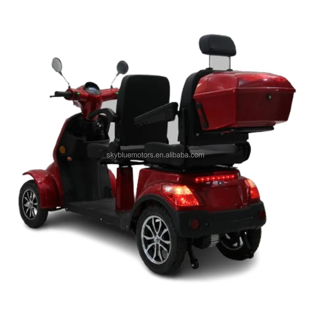 Factory Hot Selling New Design Two Seat Four-Wheeled Electric Mobility Scooter Travel Together with 60V20AH Lithium Battery for