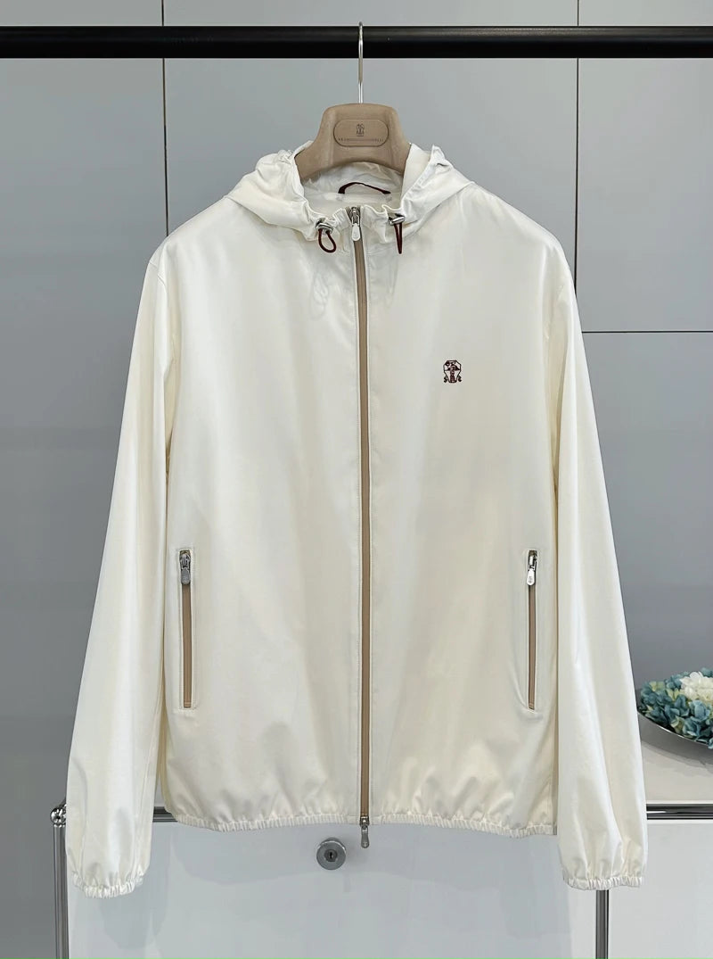 ALIN BC Top Line Microfiber Lightweight Tech Fabric Casual Men's Hooded Spring Autumn Jacket Outerwear Standard Fit Long Sleeve