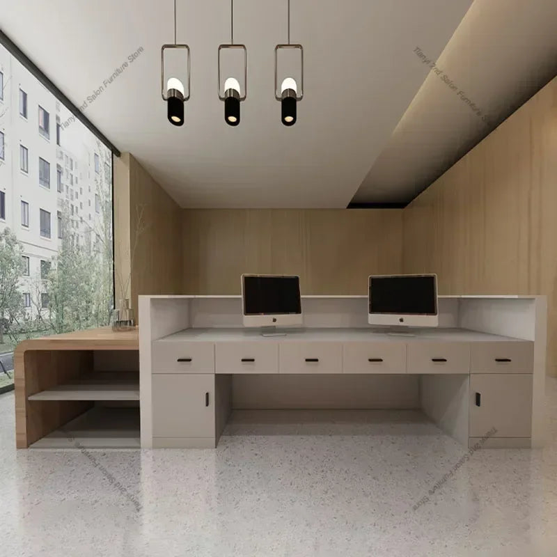 Italian Style Clothing Shop Reception Desks Hotel Luxury Beauty Salon Reception Desks Simplicity Office Furniture Recepce HBRD