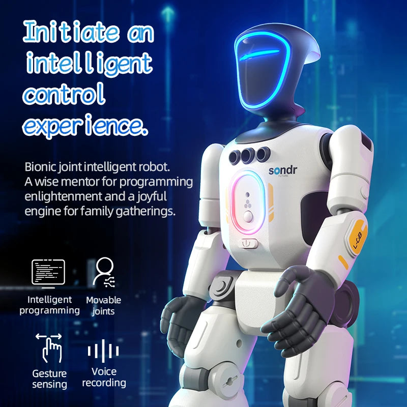 Smart Programming Humanoid Gesture Sensing Remote Control Robot 2.4G Joint Mobility Breathing Light Recording Function RC Robot