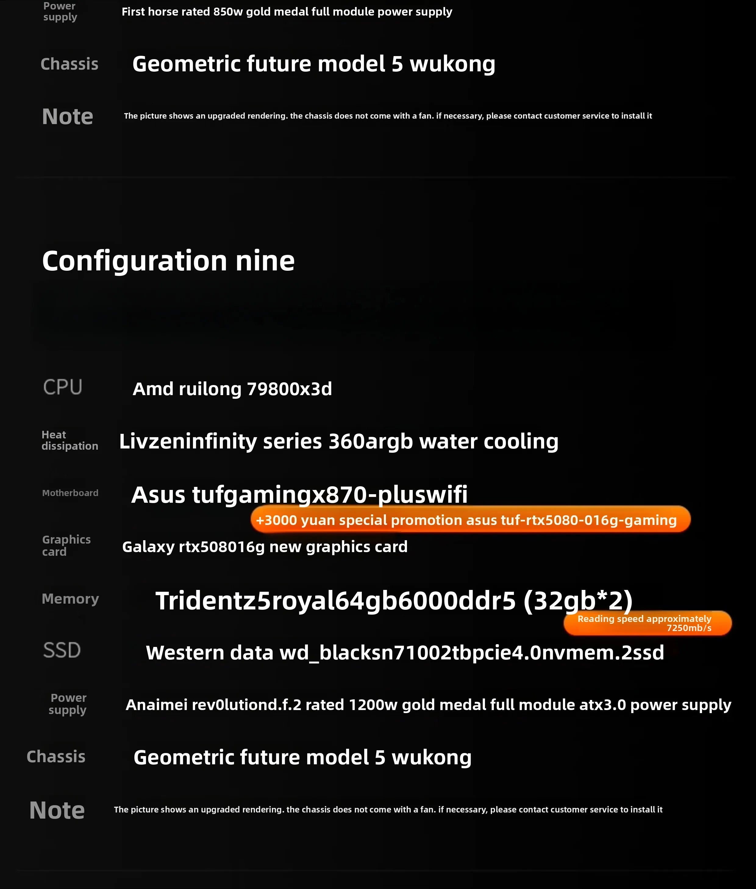 AMD processor, computer host 9800X3D/RX9070GRE/RX9070XT/RTX5070/5080 complete machine, e-sports desktop computer kit