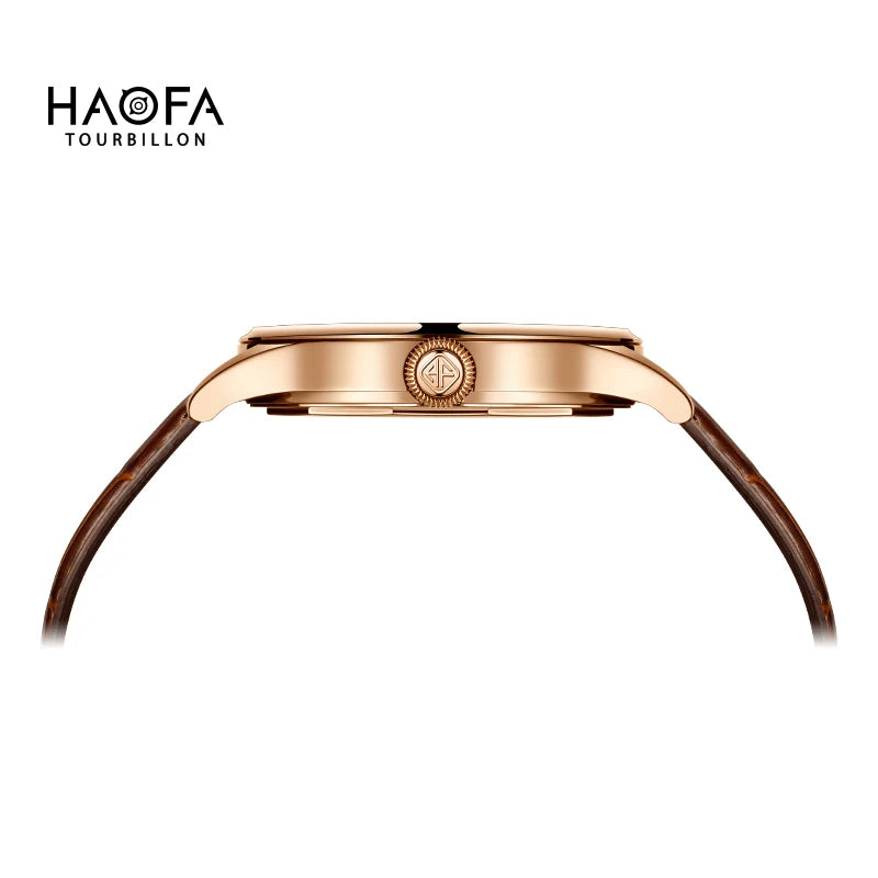Haofa GMT Flying Tourbillon Mechanical Man Watch Skeleton Tourbillon Movement Luxury Moon Phase Watches for man Hollow 1035