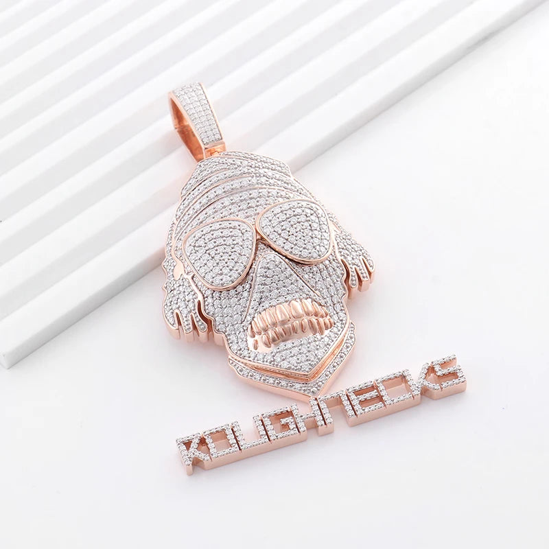 Provence 3D Man's Hip-Hop Pendant DEF/VS lab diamonds Streetwear Jewelry DIY Logo KGold Rapper Parties Accessories Custom