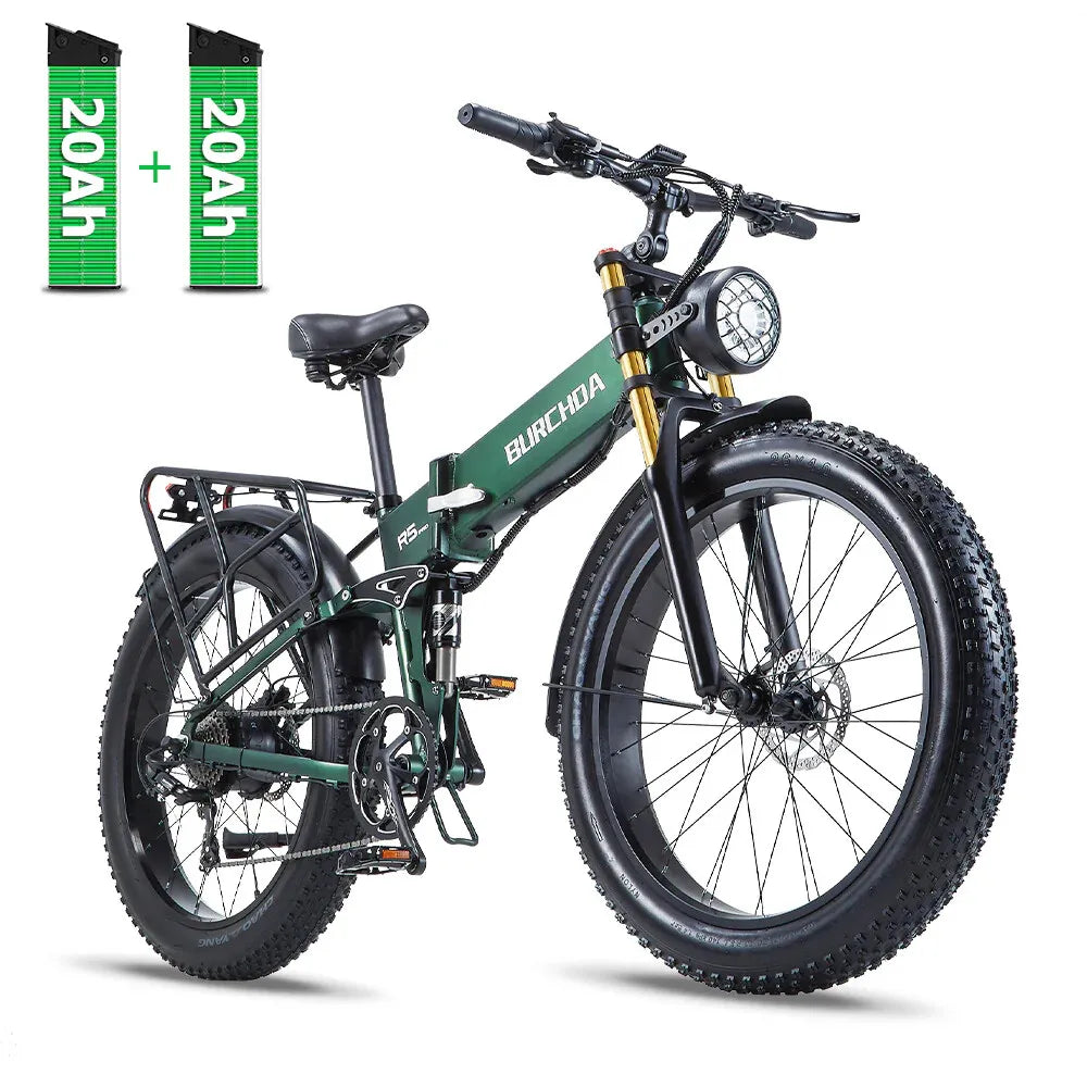 26" Electric Bike 1000W E-Bike For Adults & 2 Battery Bicycle  28mph Fat Tyre