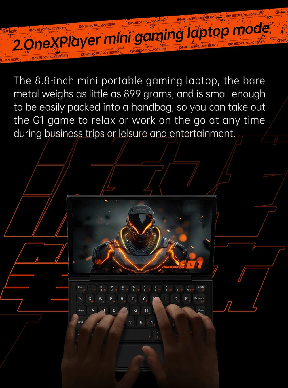OneXPlayer G1 8.8" AMD Ryzen AI 9 HX 370 Handheld Gaming Console 2-in-1 Laptop Portable UMPC with Magnetic Keyboard