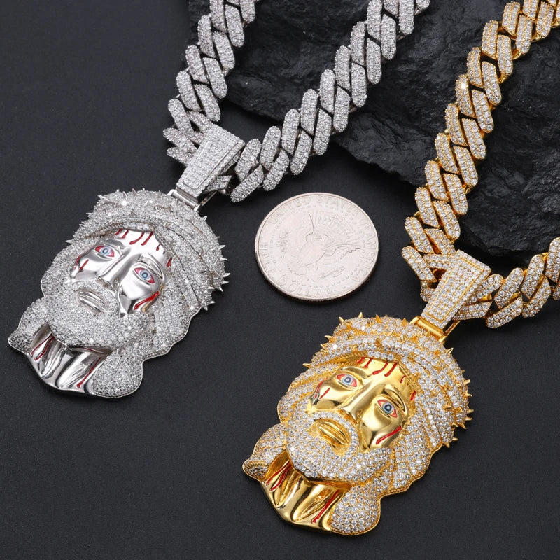 TUHE Unisex  Jesus  Pendant 925 Silver Ice Out Moissanite Pendant For Men Hip Hop Jewelry Gifts