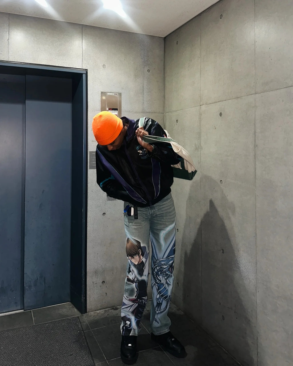 Yu-Gi-Oh Y2k Pants Kaiba Print Baggy Jeans Men Elastic Waist Streetwear 2000s Joggings Casual Pants Gym Trousers Men Clothing