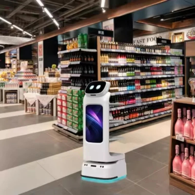 Customized Amy Humanoid AI Robot Waiter for Restaurant / Coffee Shop Automatic Walk and Talk Meal Delivery Robot