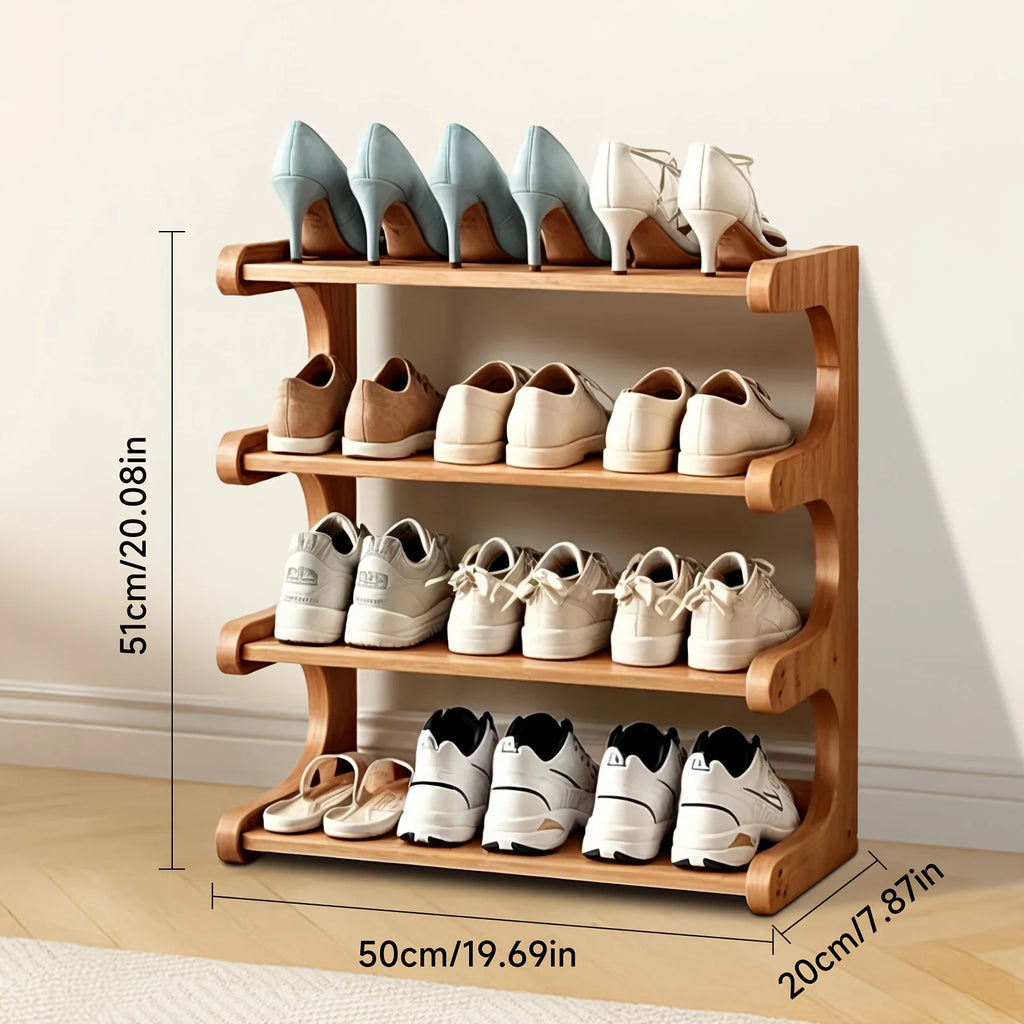 Multi-Tier Shoe Storage Rack, Compact Space-Saving Easy Assembly, Square Shelves for Entryway Dorms Apartments Home Desk Drawer