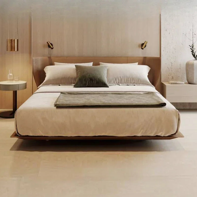 European Double Bed Frame Simple Wood Elegant Luxury Bedroom Bed Frame Queen Under Storage Mobili Per La Casa Home Furniture