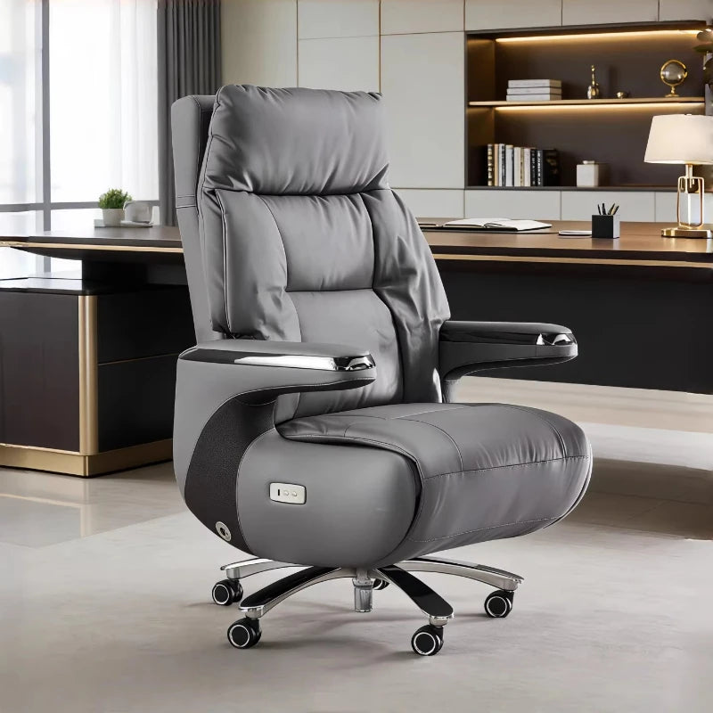 Luxury Electric Massage Executive Chair - Ergonomic Genuine Leather Gaming Office Desk Chair with Premium Design Furniture JT40