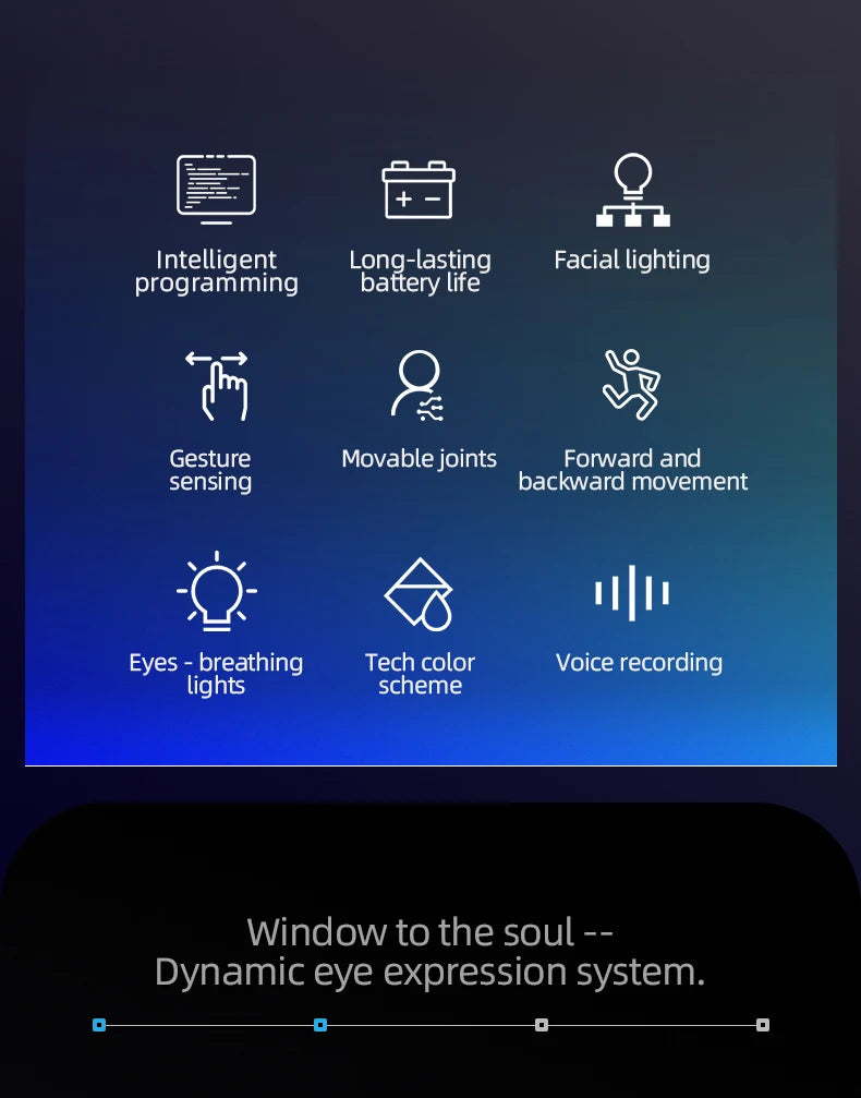 Smart Programming Humanoid Gesture Sensing Remote Control Robot 2.4G Joint Mobility Breathing Light Recording Function RC Robot