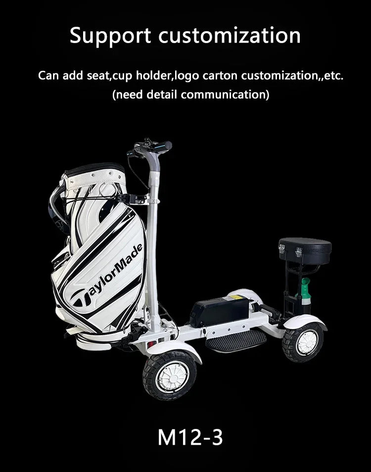 Factory Hot Selling Folding  4 Wheel Electric Golf Scooter with Bag Holder Cart Scooter Golf Carts Electric