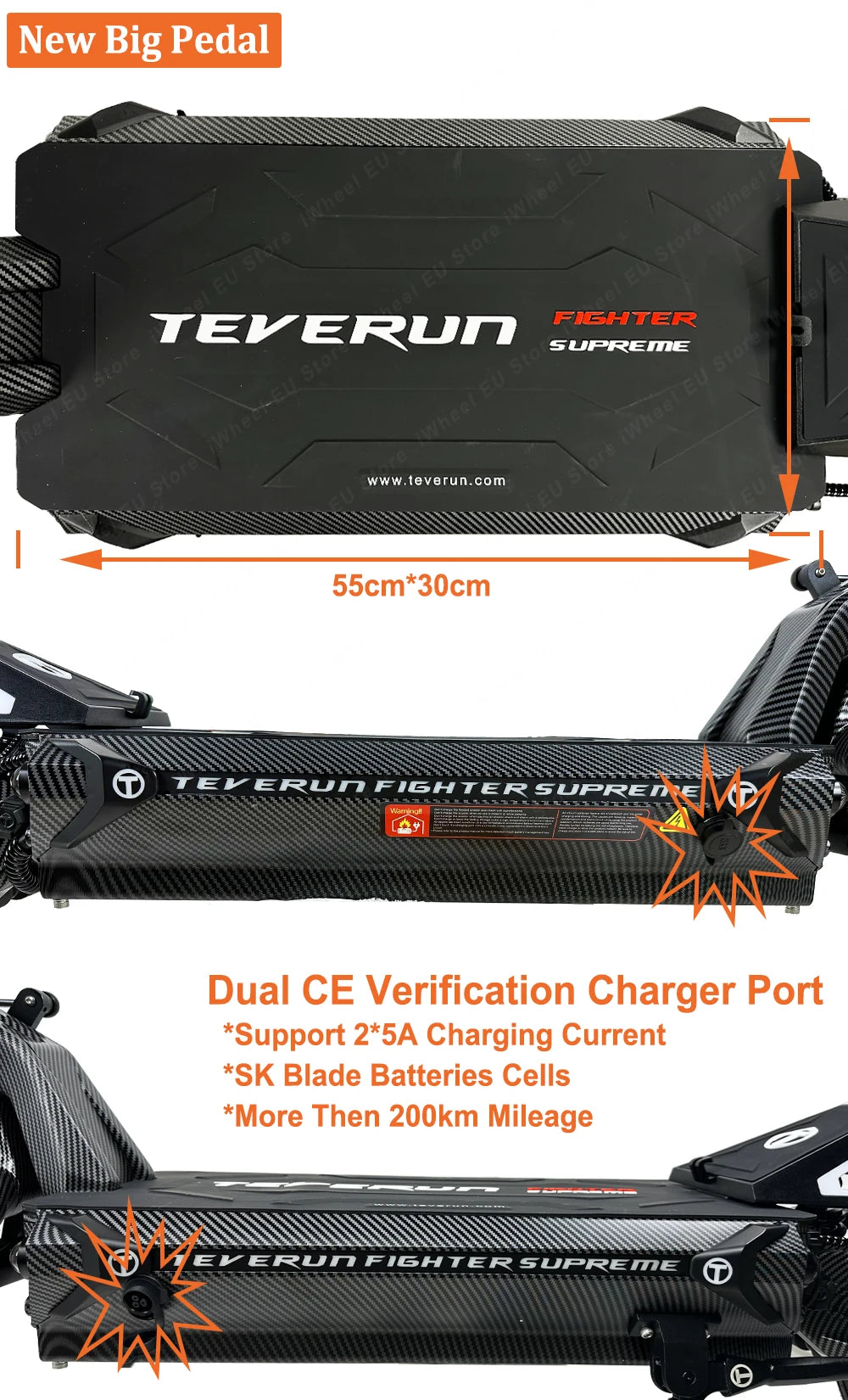2026 Newest TEVERUN Fighter Supreme 7260R V4 72V 60Ah Battery 2*5000W Motor 13inch Tire Max Speed 110km/h Center Display