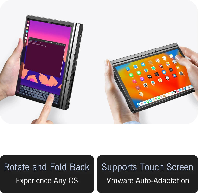 Hot Original GPD Pocket 4 8.8-inch AMD AI 9 HX 370 64GB RAM Portable Mini PC 2TB NVMe flipped 180° Laptop Computer for business