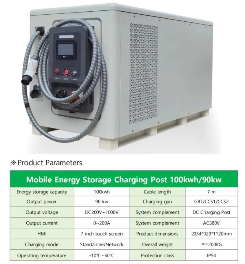 Customized Movable Battery Energy Storage Portable EV Charger with DC Output for Road Rescue Applications
