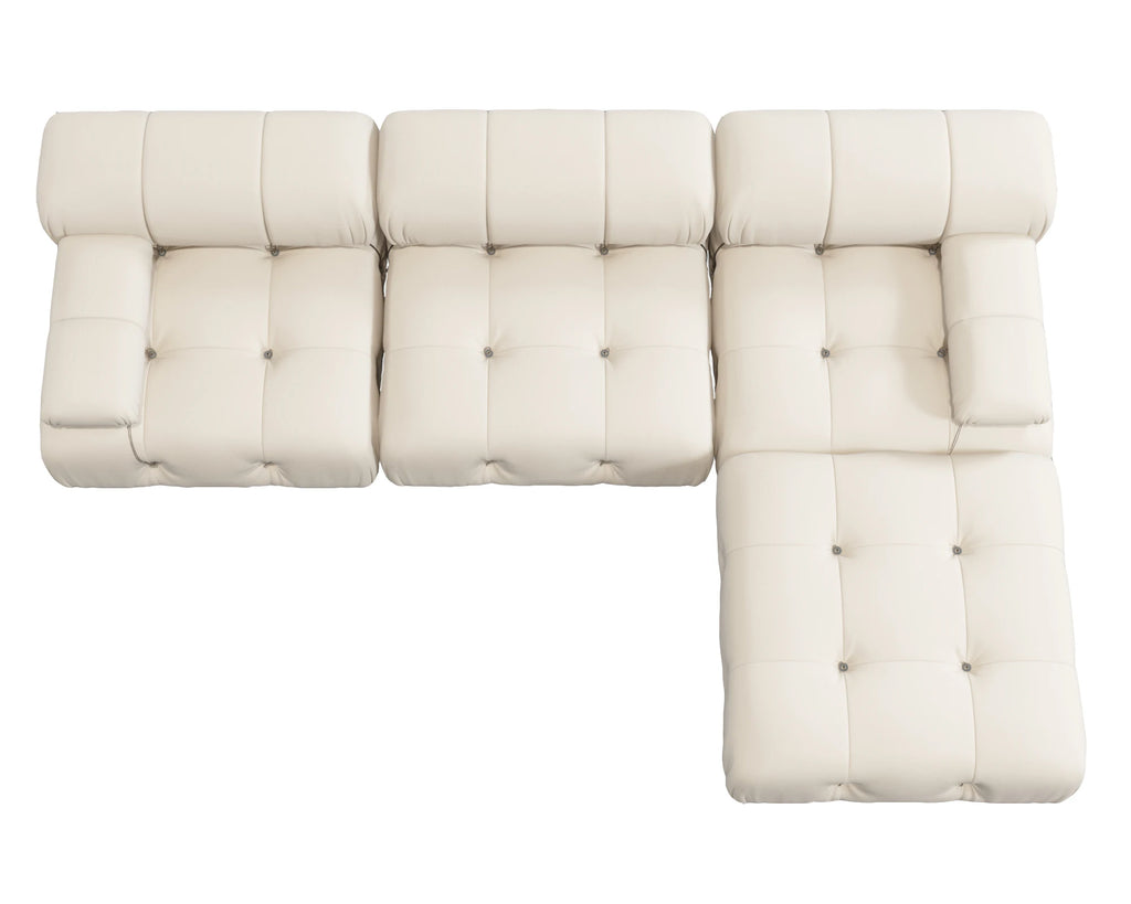 Sdorens Sectional Sofa Living Room Sofas L-Shaped Velvet Couch with Reversible Ottoman Convertible Modern Design Couch Sofa