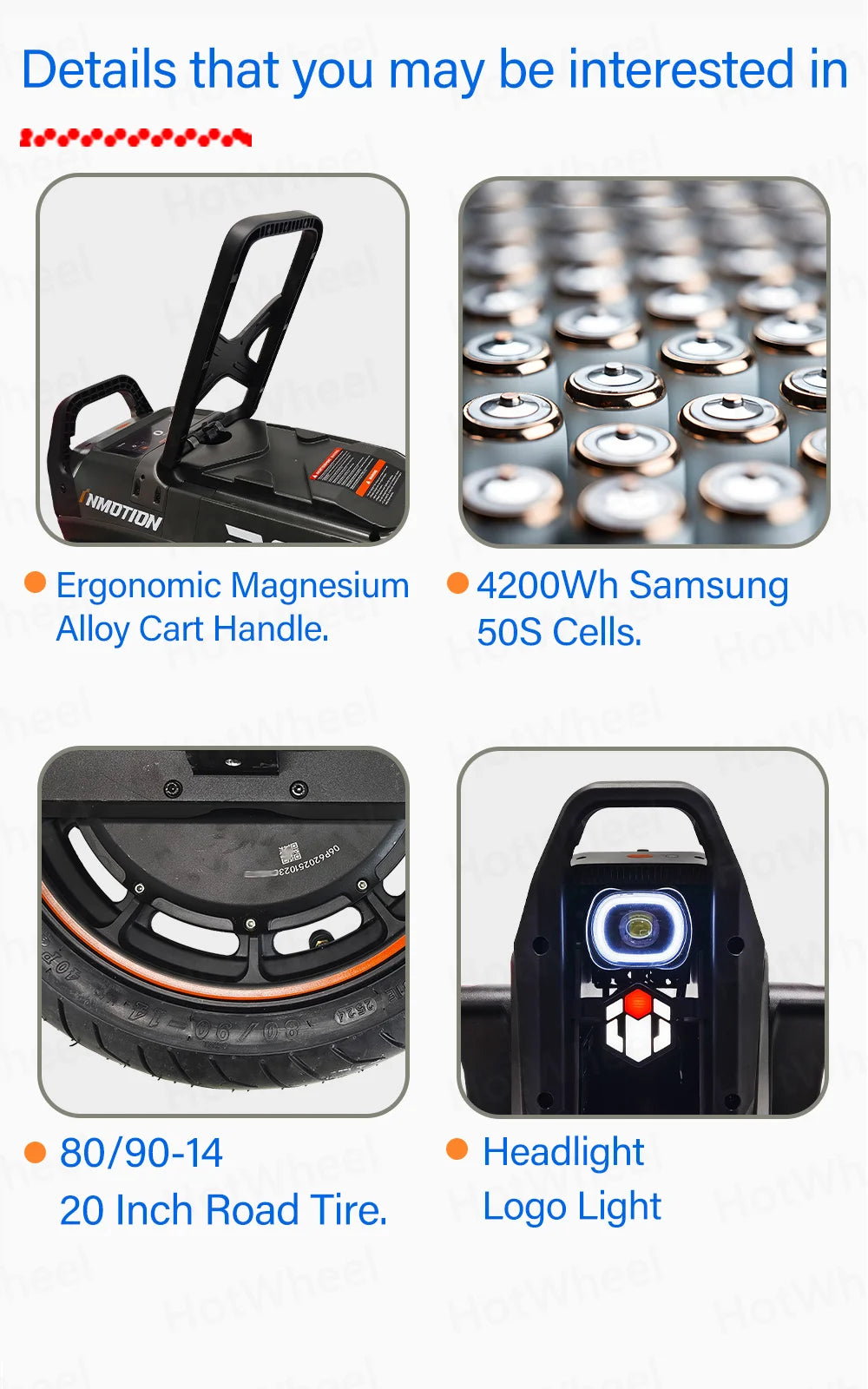 INMOTION P6 4200Wh 235.2V Battery 6000W Motor Electric Unicycle IPX6 Waterproof 150km/h Speed 150km Range 20inch 80/90-14 Tire