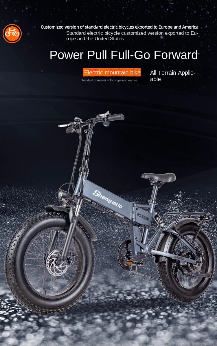 Mini MX21 folding electric bicycle 48v brushless motor 2000w maximum speed 53km/h E-Bike 20*4.0 tires city riding Electric Bike